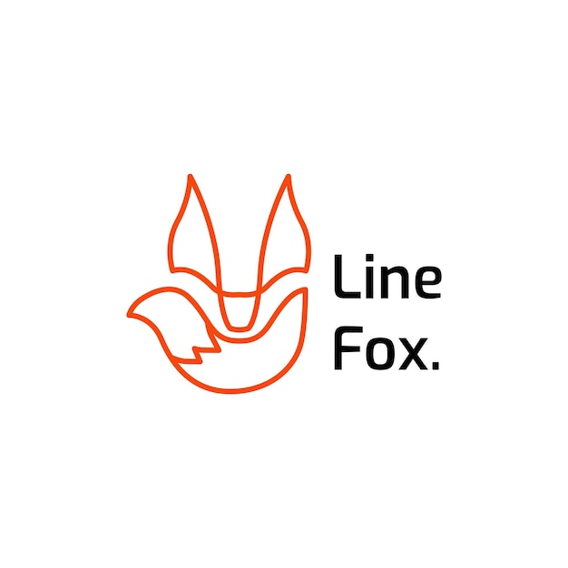 Fuchs minimalistische liniensymbol-logo-illustration