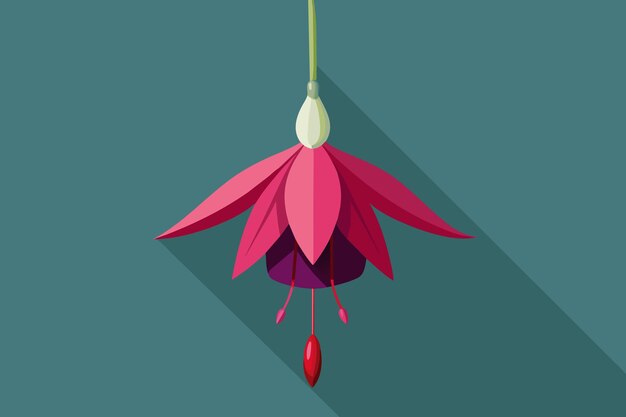 Vektor fuchsia-blumen-hühner-vektor-illustration