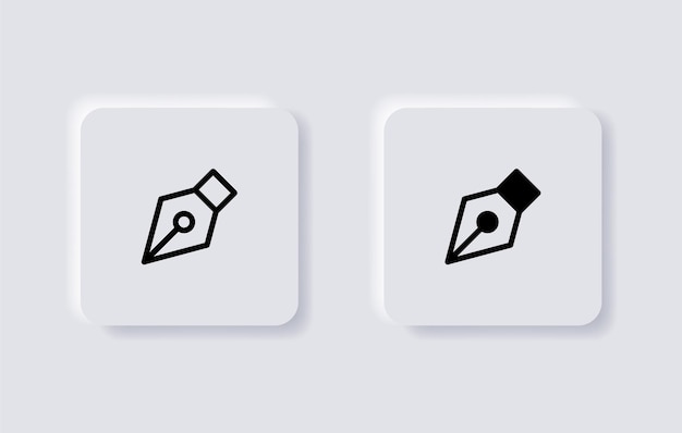 Füllfederhalter werkzeug symbol tinte feder zeichen umriss symbole neumorphismus schaltfläche form neumorphic ui zeichen