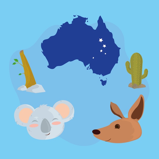 Vektor fünf australische ikonen