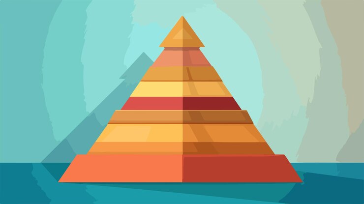 Vektor fünfschichtiges pyramiden-symbol für professionelle geschäftskonzepte