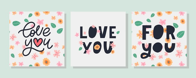 Für dich liebe dich text schriftzug valentinstag banner mit blumen