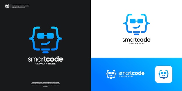 Fun Coding Logo-Icon-Anwendung Entwicklung von Programmiercode-Symbol-Logo-Design