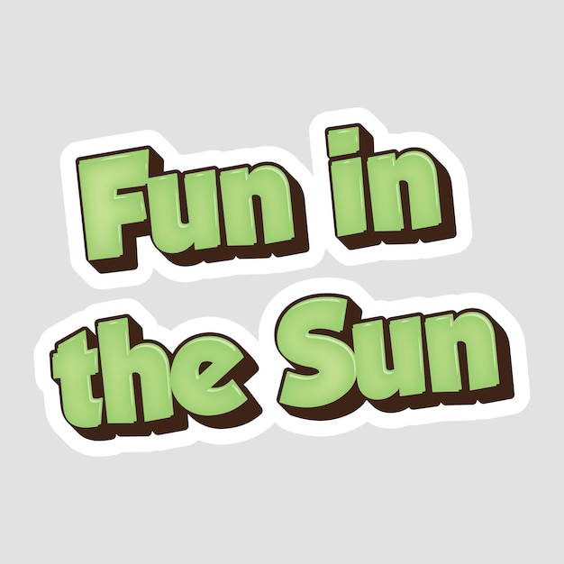 Fun in the Sun Messages Sticker Design Buchstaben Aufkleber typografische Nachricht Chat Abzeichen