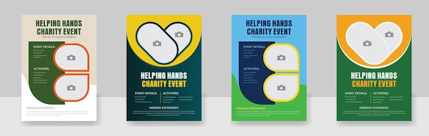 Vektor fundraising charity flyer spende banner wohltätigkeitsflyer vorlage