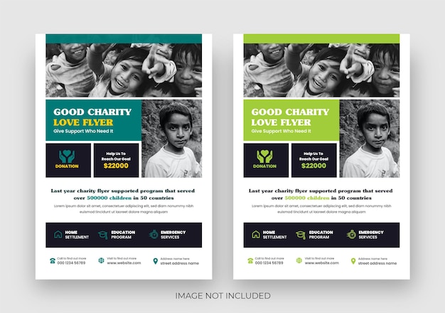Vektor fundraising charity flyer, spendenbanner, charity-flyer-vorlage