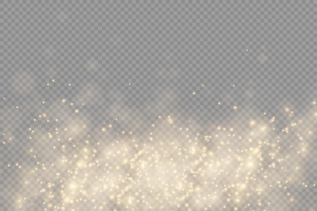 Funkelnde goldene Staubpartikel Bokeh Weihnachtsfunkeln Lichteffekt funkeln gelbe Funken Sterne