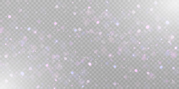 Funkelnde Highlights mit mehrfarbigem Schimmer. Wunderschöner Bokeh-Effekt, glänzende Partikel und Strahlen