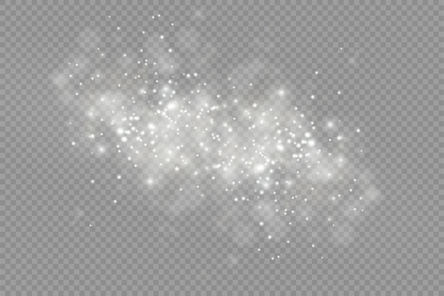 Funkelnde Silberstaubpartikel Bokeh Weihnachtsfunkeln Lichteffekt funkeln weiße Funken Sterne