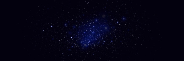 Funken von Staub und blauen Sternen leuchten mit einem besonderen Licht