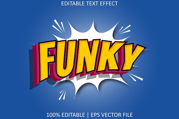 Funky mit bearbeitbarem Texteffekt im modernen Comic-Stil