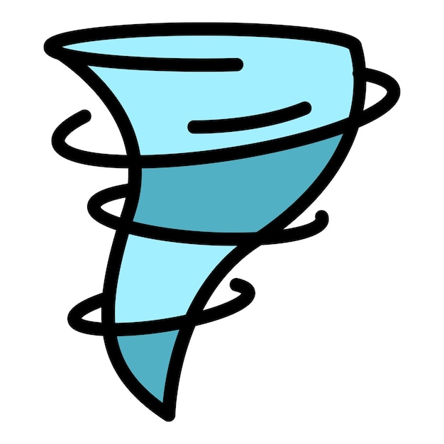 Funnel-Tornado-Symbol Umrisse Funnel Tornado-Vektor-Symbole Farbe flach isoliert