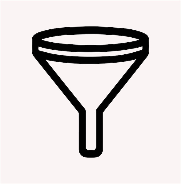 Funnel-Vektor Filterung von Silhouetten auf weißem Hintergrund