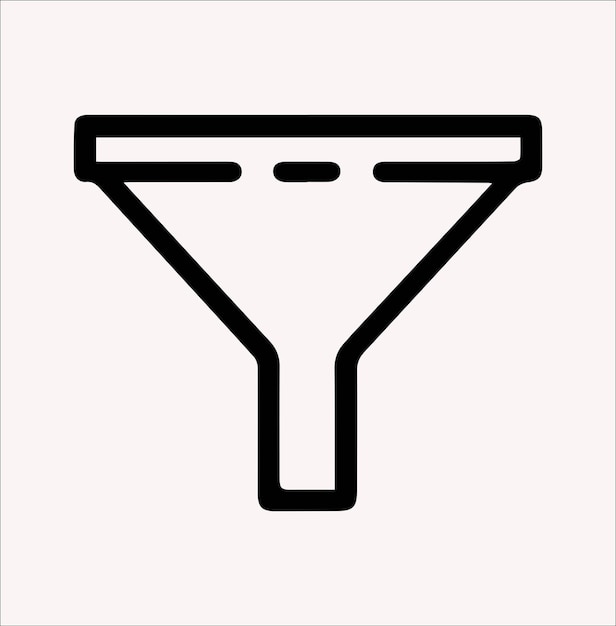 Funnel-Vektor Filterung von Silhouetten auf weißem Hintergrund