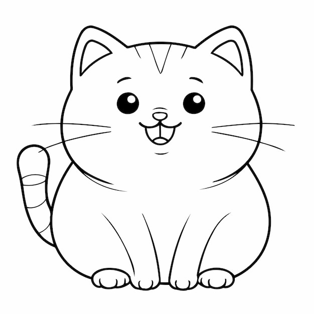 Funny Cat Zeichnung für Kleinkinder Malseite