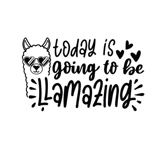 Vektor funny llama svg zitate design