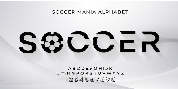 Fußball-alphabet-set mit nummer