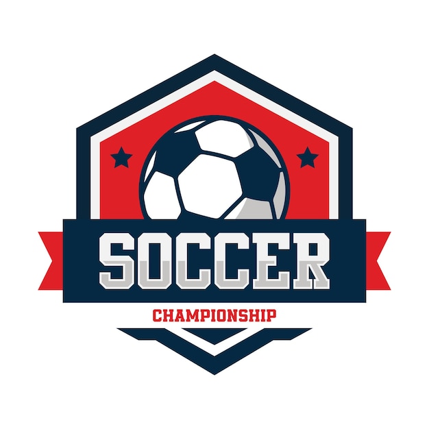 Fußball Badge Logo Design Vorlagen Sportmannschaft Identität Vektor Illustrationen isoliert