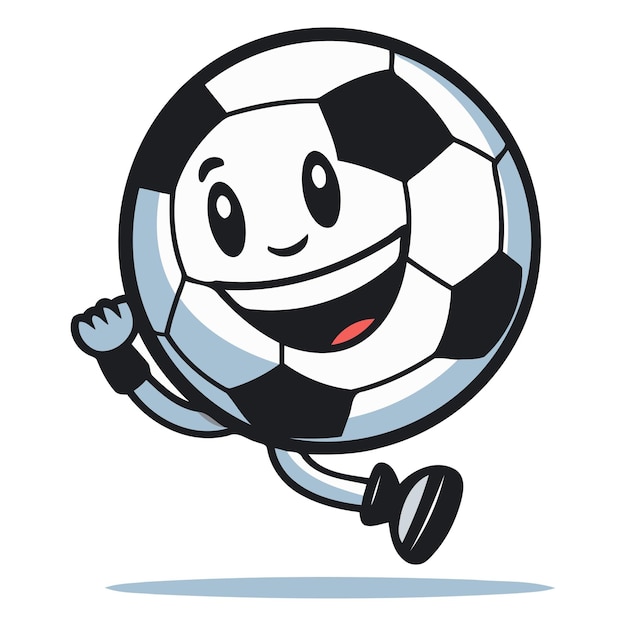 Vektor fußball-cartoon-charakter-vektor-illustration komisches fußball-maskottchen