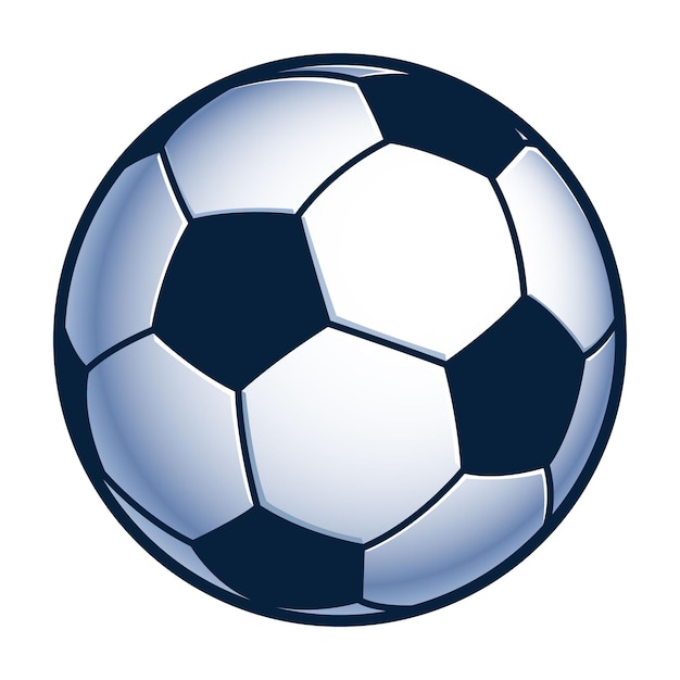 Fußball-Farbvektor-Illustration eines Fußballballs mit weißem Hintergrund