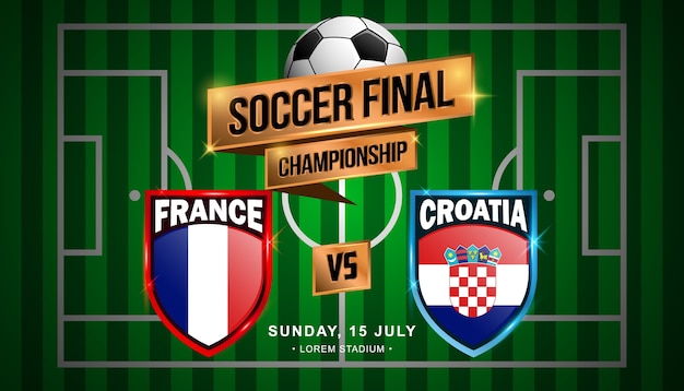 Fussball Finale zwischen Frankreich und Kroatien