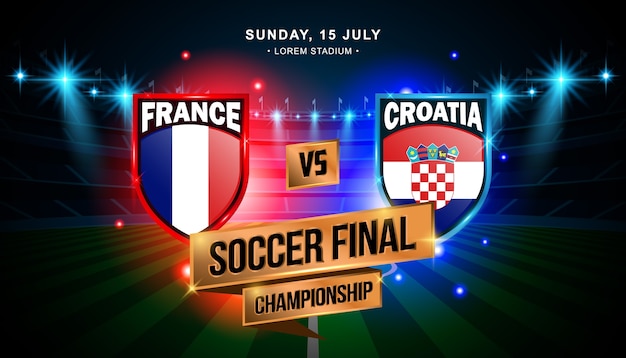 Fussball Finale zwischen Frankreich und Kroatien