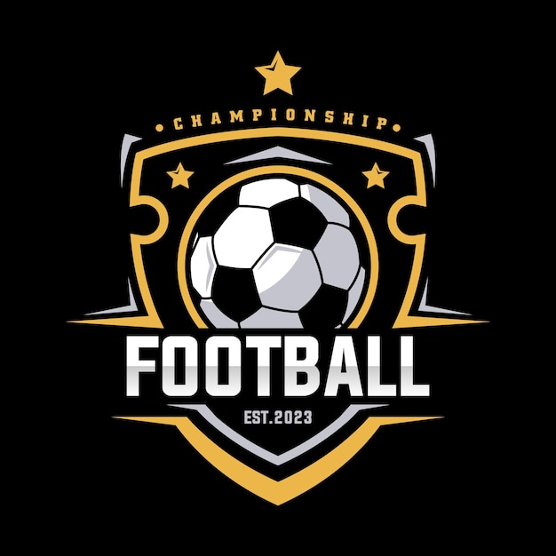 Fußball-Fußball-Abzeichen-Logo-Design-Vorlagen Sport-Team-Identität-Vektor-Illustrationen