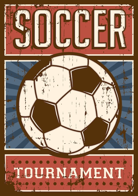 Vektor fußball-fußball-sport-retro pop-art-plakat signage
