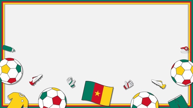 Fußball-hintergrund-design-vorlage fußball-cartoon-vektor-illustration fußball in kamerun