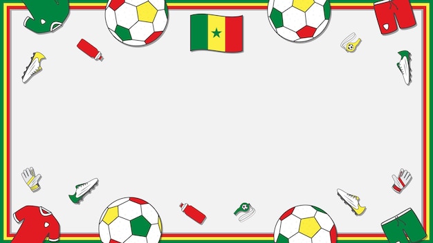 Fußball-hintergrund-design-vorlage fußball-karikatur-vektor-illustration meisterschaft im senegal