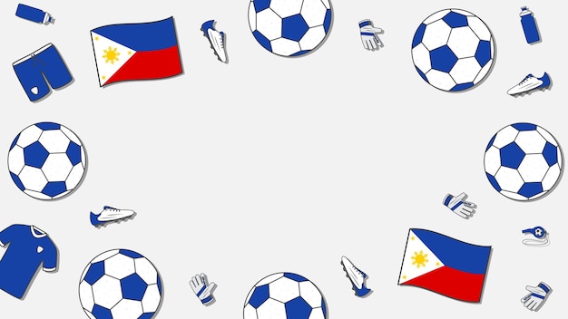 Fußball-hintergrund-design-vorlage fußball-karikatur-vektor-illustration turnier auf den philippinen