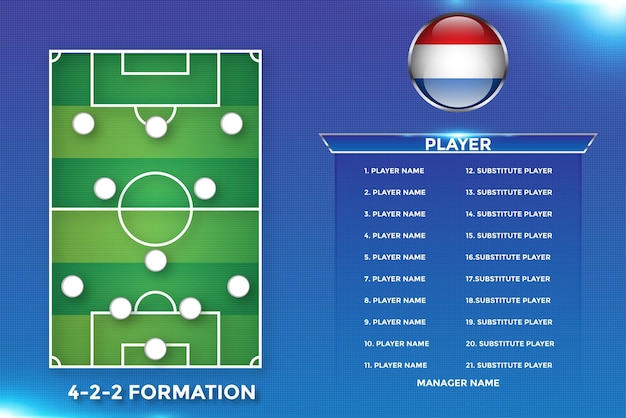 Fußball-hintergrund-team-info-charts und manager