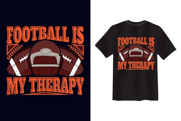 Vektor fußball ist mein therapie-american-football-t-shirt-design