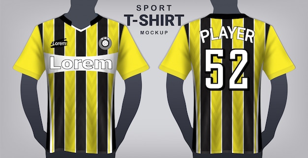 Fußball Jersey und Sport T-Shirt Mockup Template.