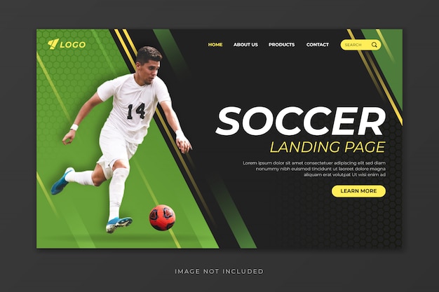 Vektor fußball landing page vorlage