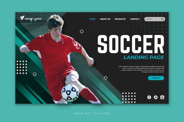 Fußball landing page vorlage