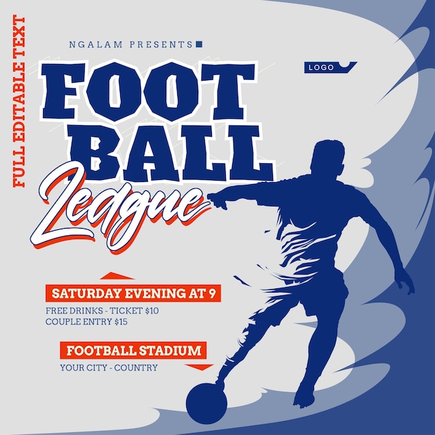 Vektor fußball-liga-flyer-design-vorlage