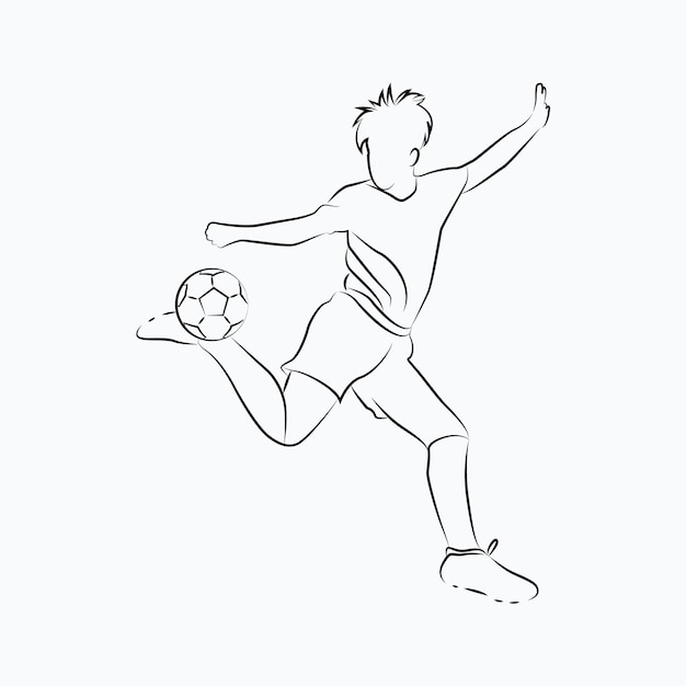 Vektor fußball-line-art-illustration