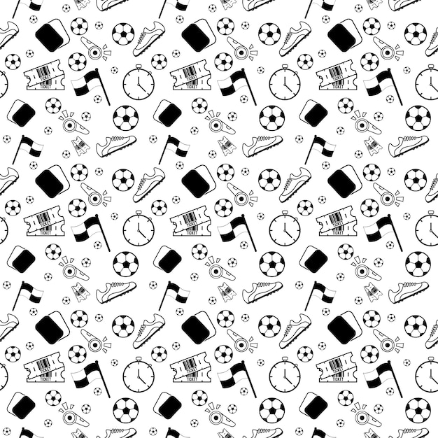 Vektor fußball lineart muster