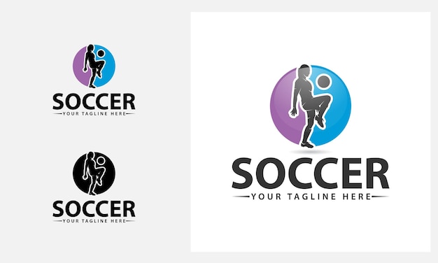 Fußball-Logo-Design 3D-Logo-Vorlage