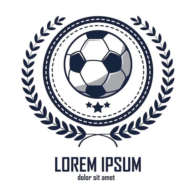 Fußball-logo mit lorbeerkranz