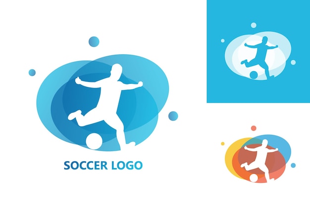 Fußball Logo Template Design Vektor, Emblem, Designkonzept, Kreatives Symbol, Icon