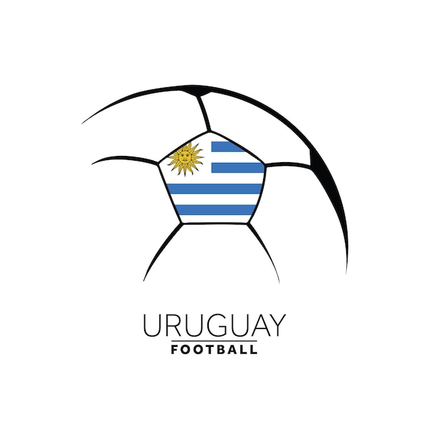 Fußball minimales design mit uruguay-flagge