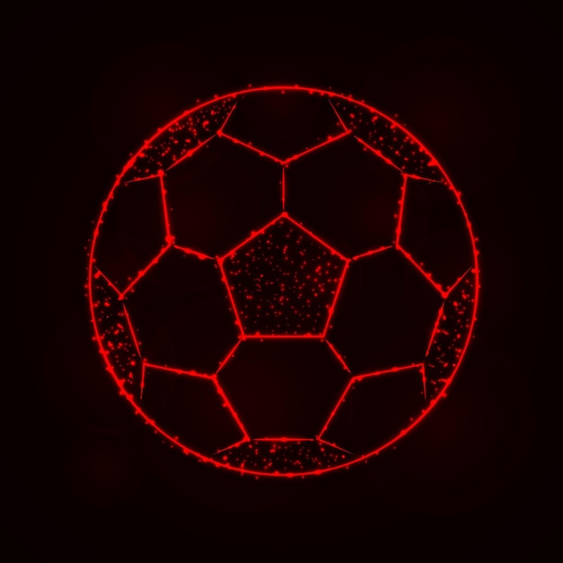 Fußball-silhouette von lichtern