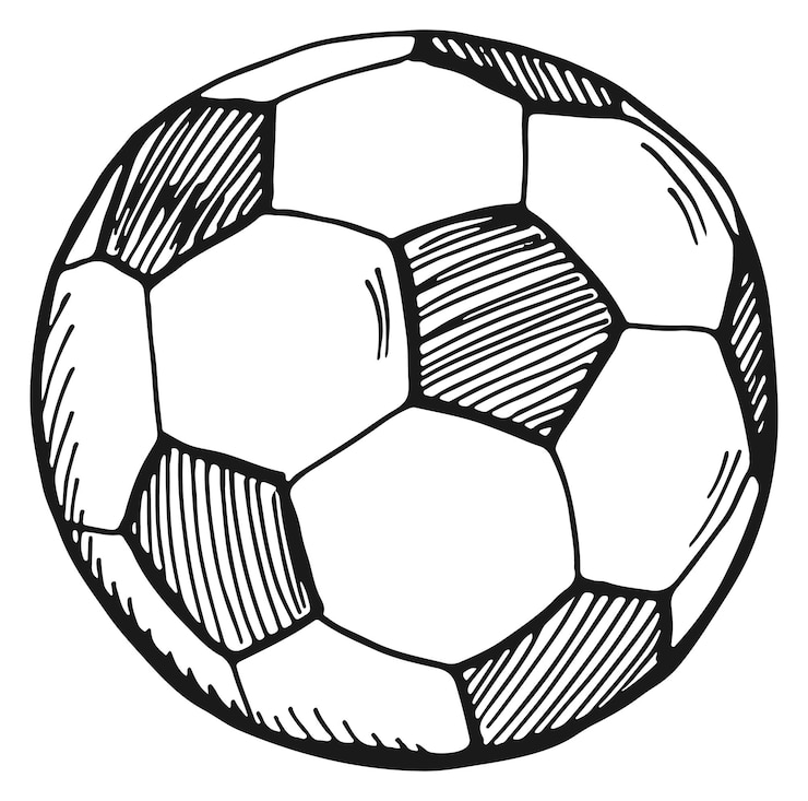 Vektor fußball-skizze fußball-symbol symbol für sportspiele