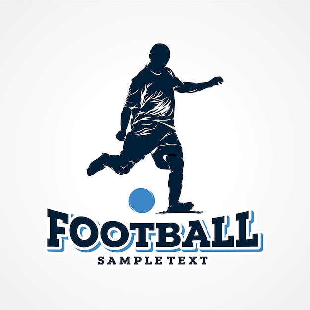 Fußball-Spieler-Logo-Vektor-Prämien-Vektor