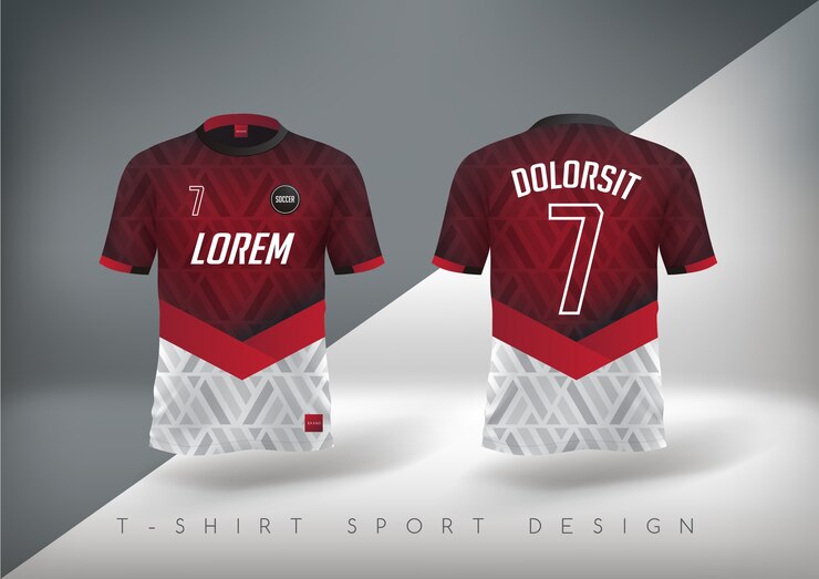 Vektor fußball t-shirt schmal geschnitten mit rundhalsausschnitt.