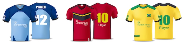 Vektor fußball t-shirts sammlung vektor