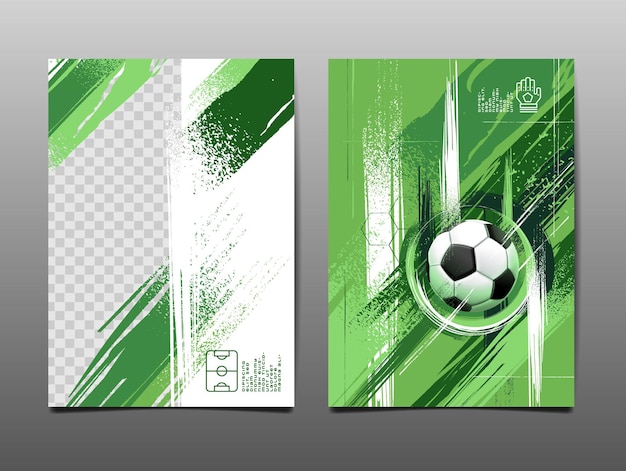 Vektor fußball-template-design fußball-banner sport-layout-design grünes thema vektor-illustration