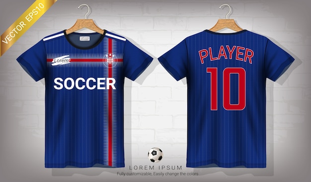 Fußball trikot und t-shirt sport mock-up-vorlage